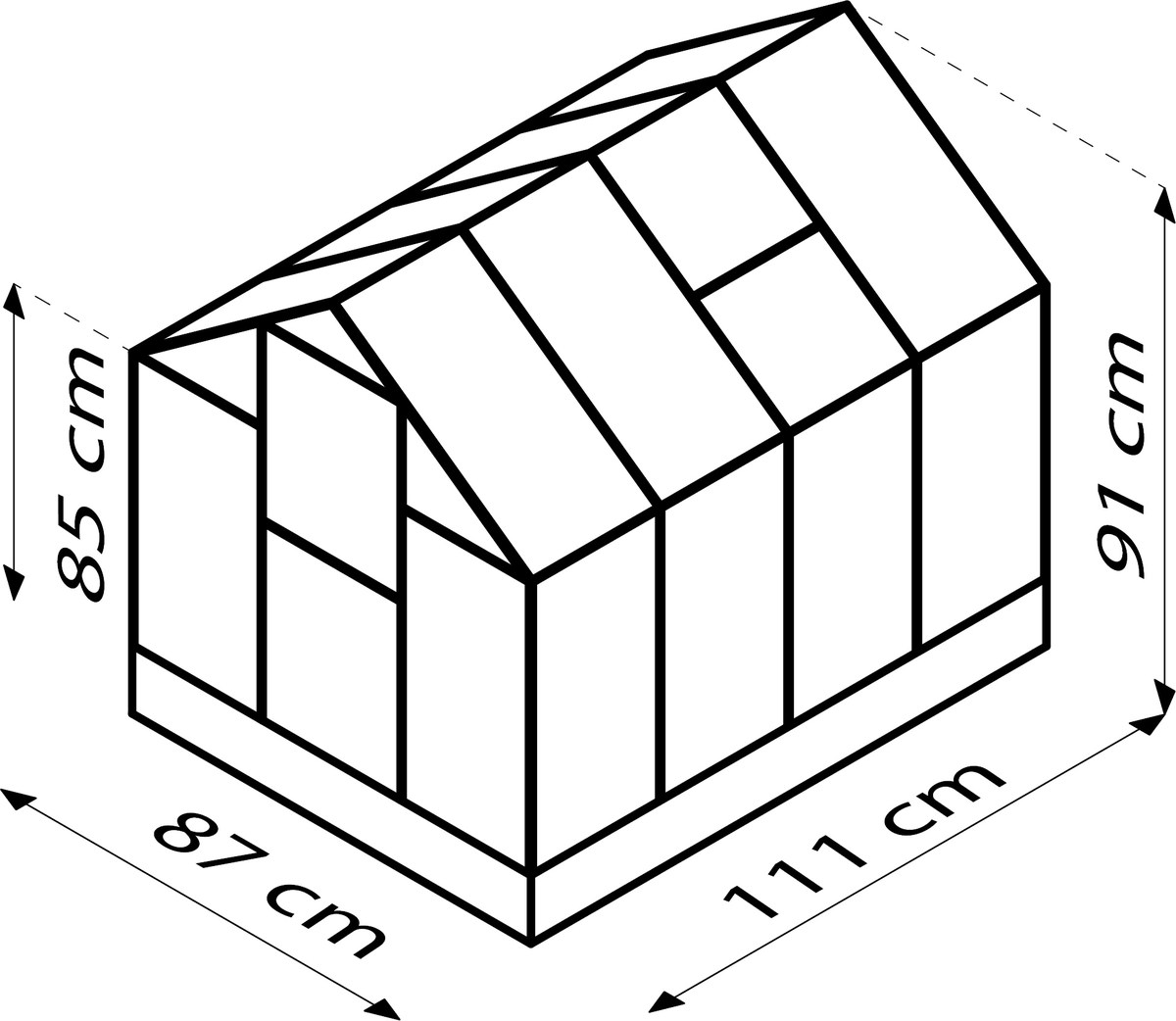 Vitavia Minigewächshaus Merlin HKP 4mm, alu, 87x111 cm