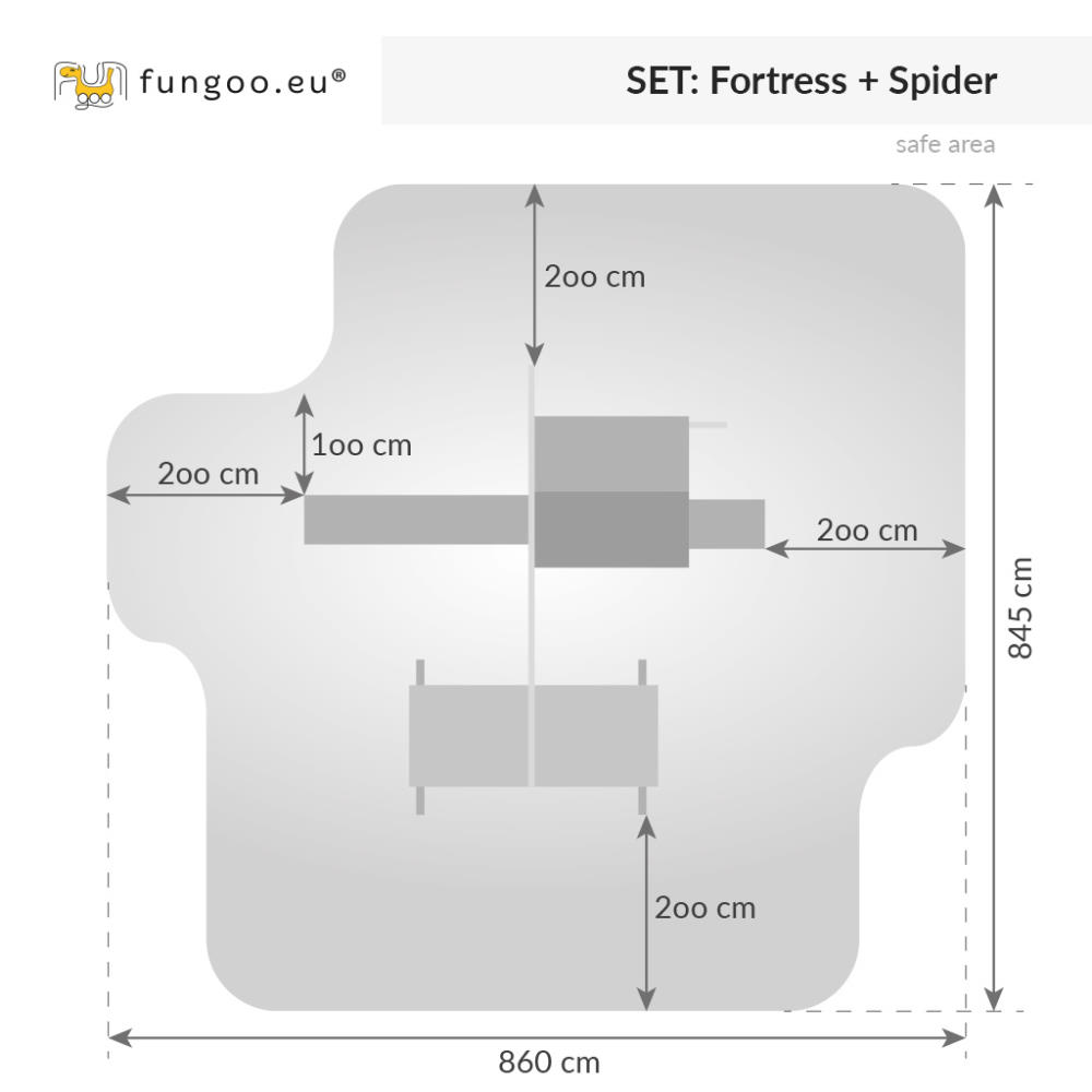 Fungoo Spielturmset FORTRESS SPIDER+, teak-farben lasiert