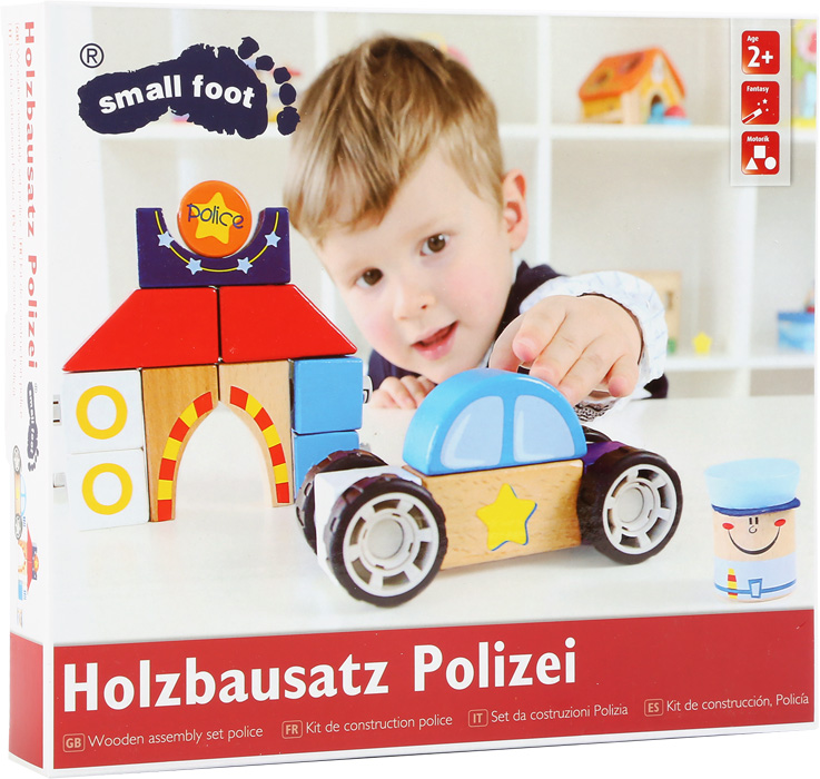 Polizei Bauklötze aus Holz, Polizeiauto