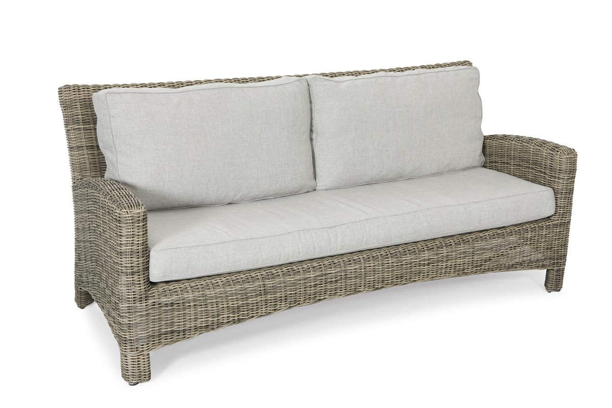 Dallas Sofa 2,5-Sitzer  Alu/Polyrattan in Naturoptik (ohne Kissen)