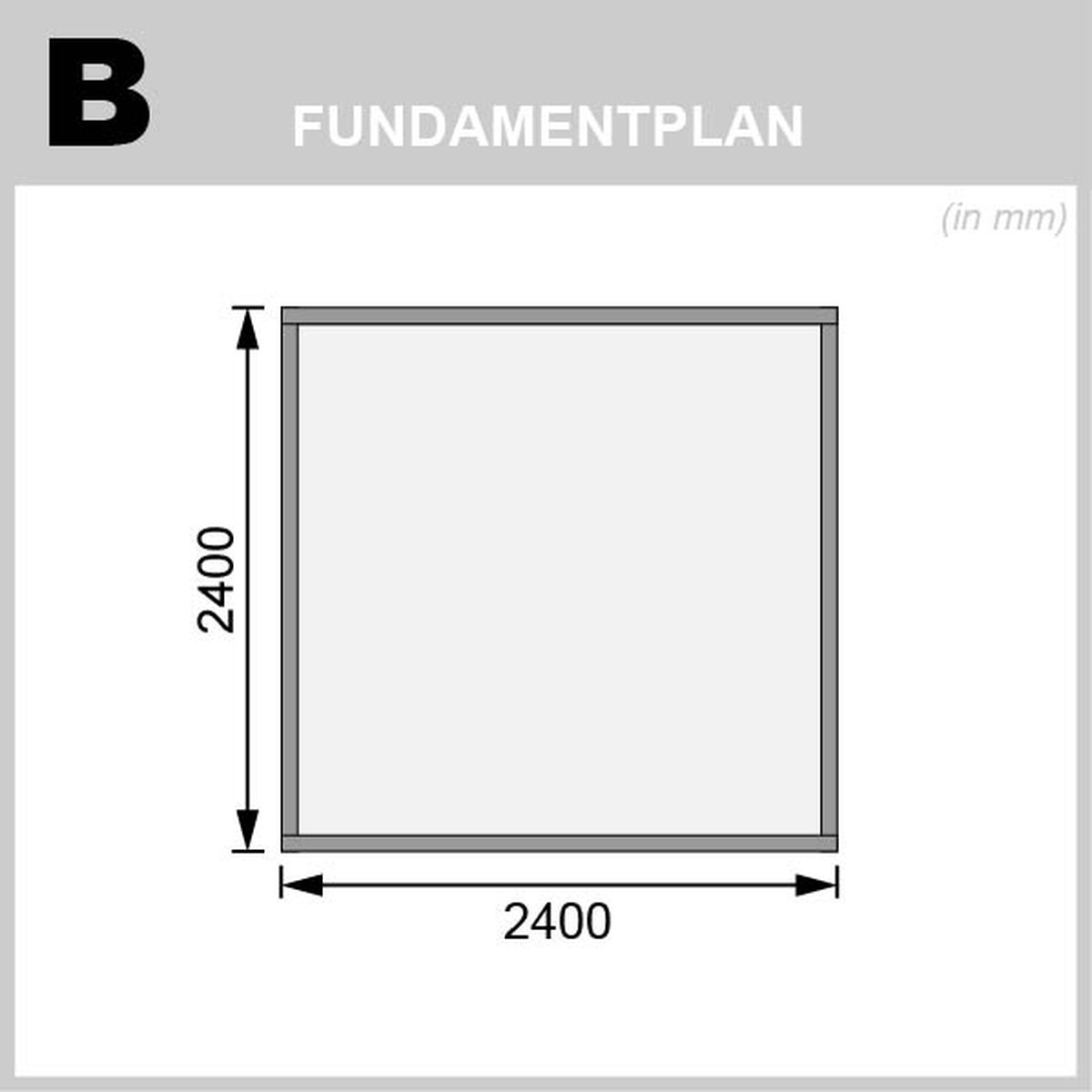 Gartenhaus Qubic 1 - 246x246 cm, 19 mm Holz terragrau, Karibu