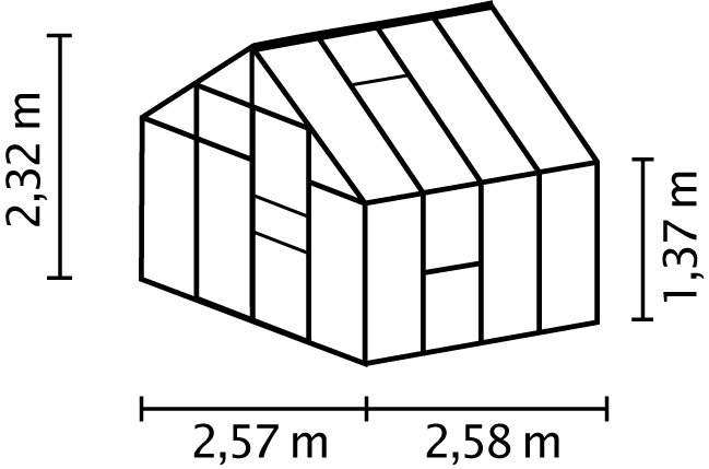 Vitavia Gewächshaus Meridian 1 6700 HKP4mm