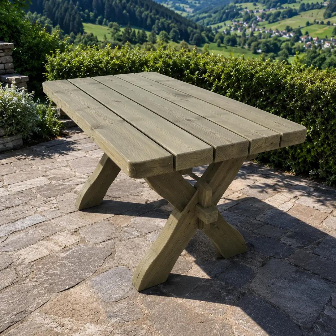 Westfalen Gartentisch aus Fichte-Holzbohlen kdi | Länge 1,70 m