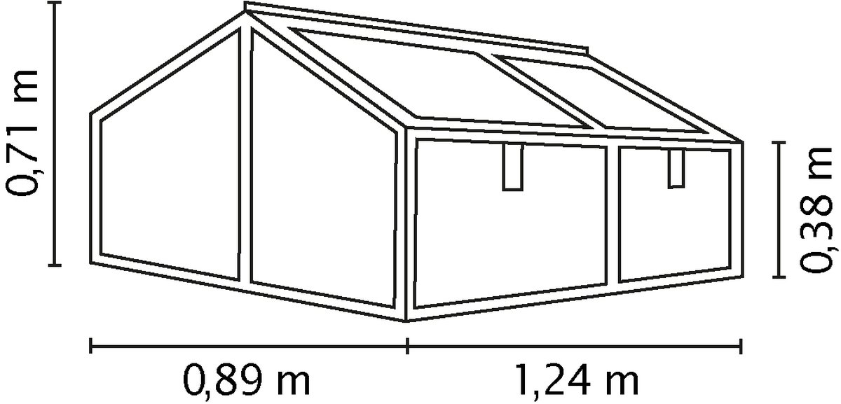Vitavia Frühbeet Gamma mit 4 Dachfenstern, HKP 4 mm | alu