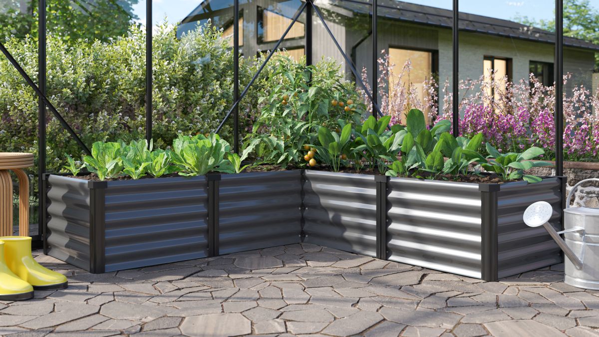 Vitavia Hochbeet Linus In&Out 401 M, Zincalume granit/schwarz