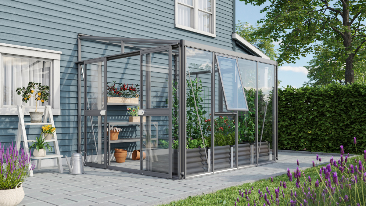 Vitavia Anlehngewächshaus Athena 7000 ESG/HKP, schwarz