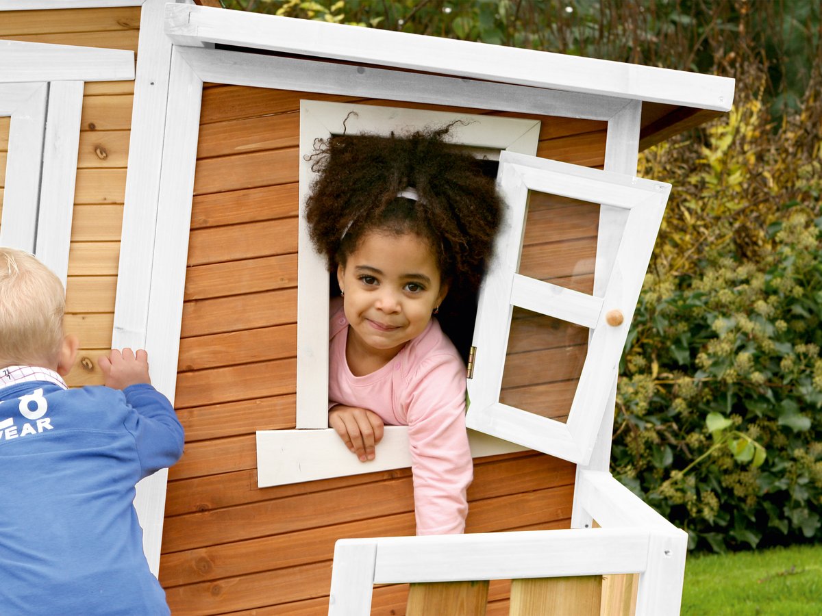 AXI Kinderspielhaus Lisa mit Veranda, braun/weiß