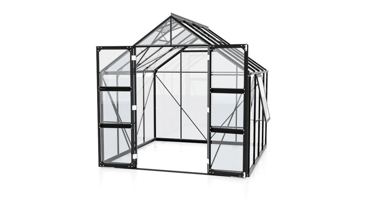 Vitavia Gewächshaus Olymp 6700 ESG3mm, schwarz