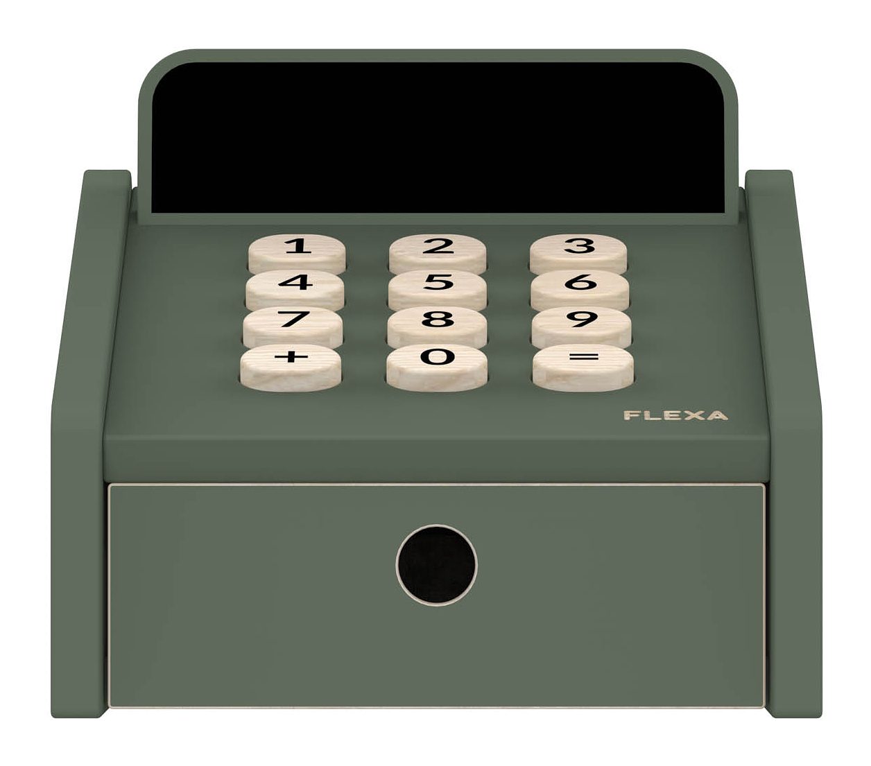 Flexa Registrierkasse, Spiel-Kasse aus Birkenholz, grün