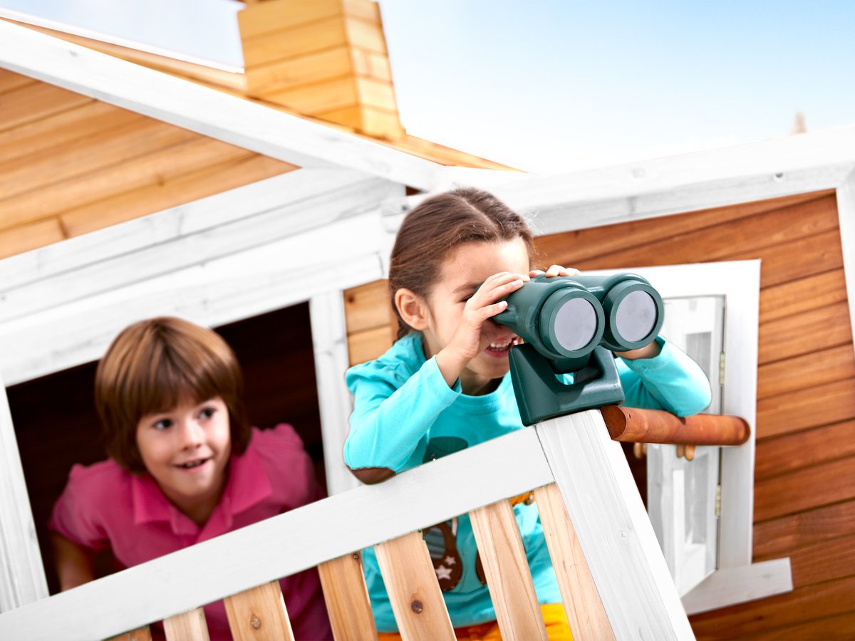 AXI Stelzenhaus Max braun/weiß, Rutsche weiß