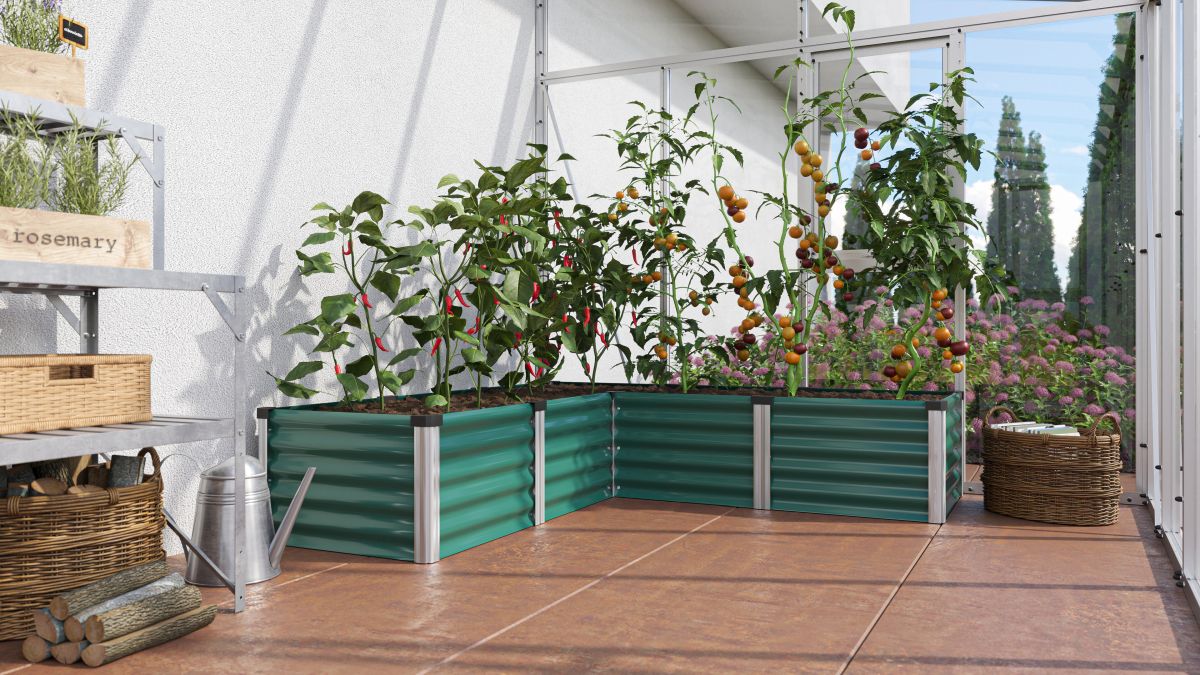 Vitavia Hochbeet Linus In&Out 401 M, Zincalume seegras/alu