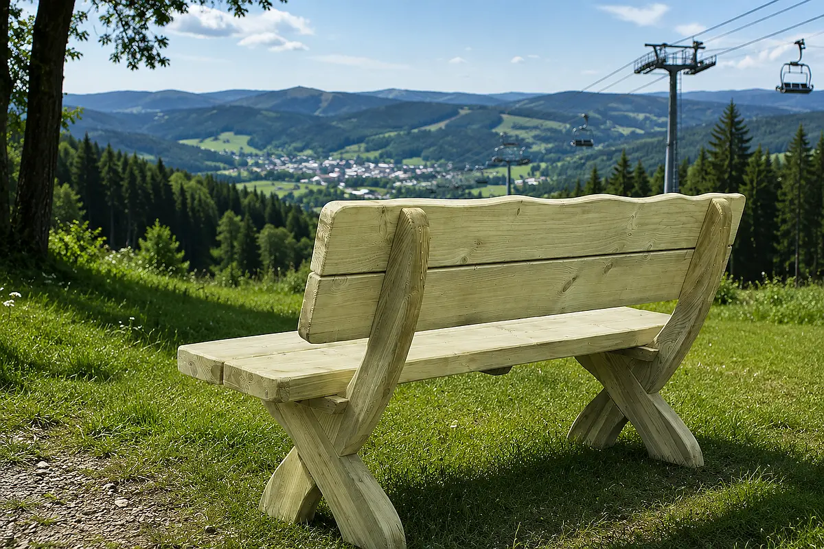 Westfalen Holz-Gartenbank mit Lehne aus Fichte-Bohlen, Länge 1,90 m | kdi