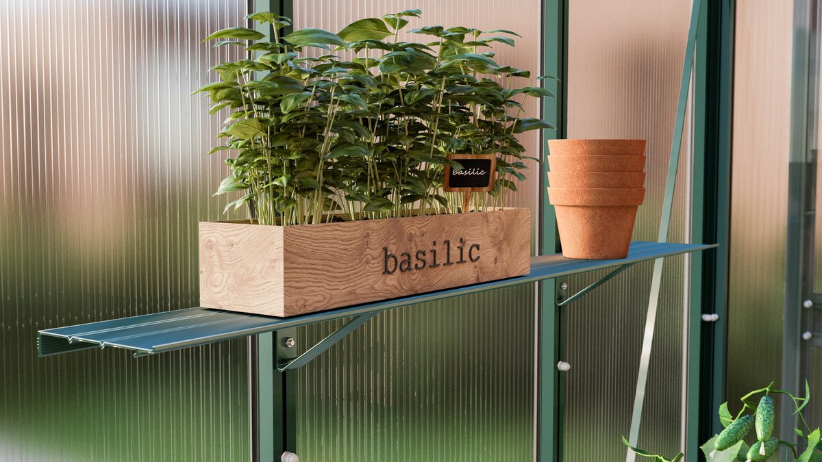 Vitavia Alu-Wandregal, smaragd, 122x15cm