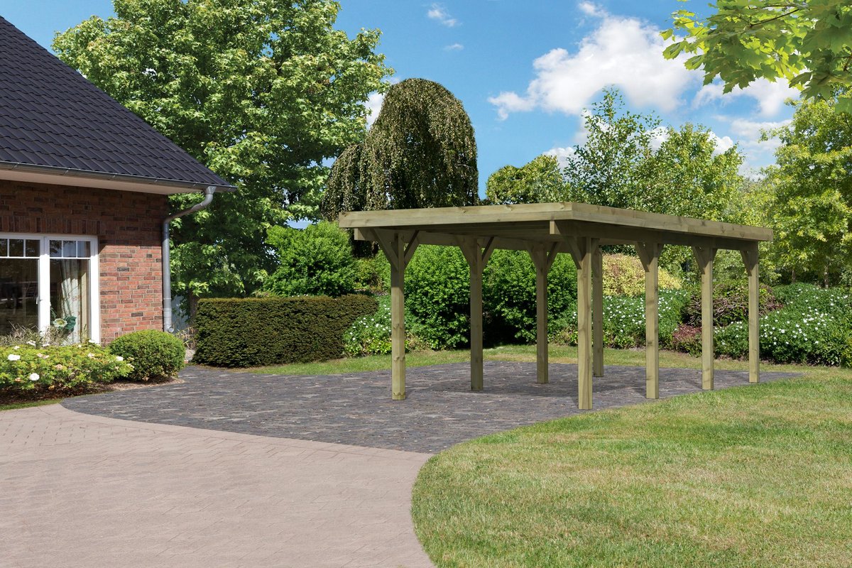 Einzelcarport CLASSIC 2 Variante A - 318x670 cm, kdi mit PVC-Dach