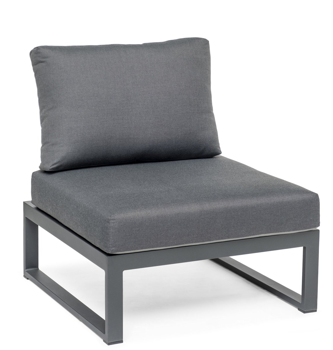 Oxelunda Lounge-Mittelmodul Alu charcoal inkl. Kissen grau