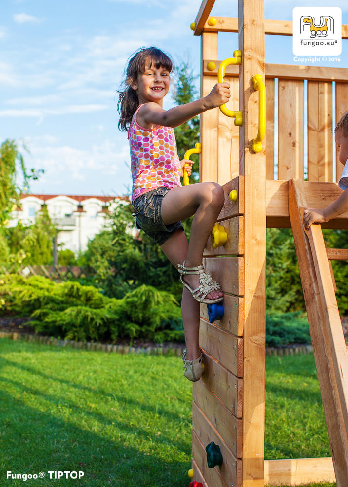 Fungoo Spielturm TIPTOP, teak-farben lasiert