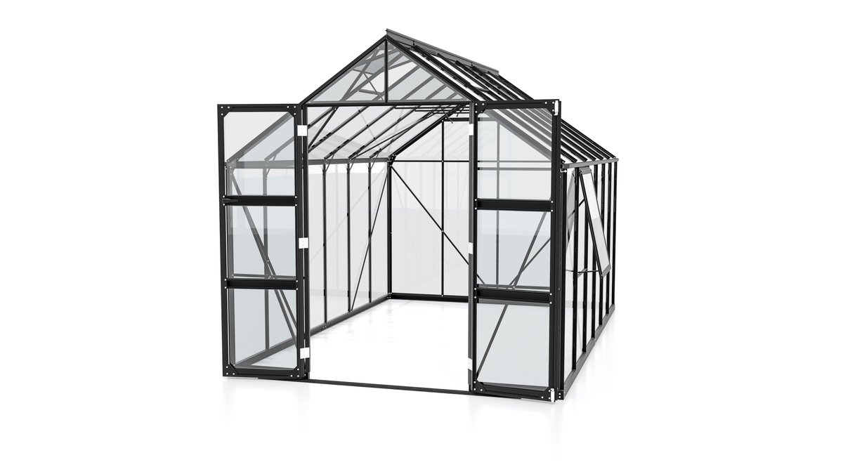 Vitavia Gewächshaus Olymp 9900 ESG3mm, schwarz