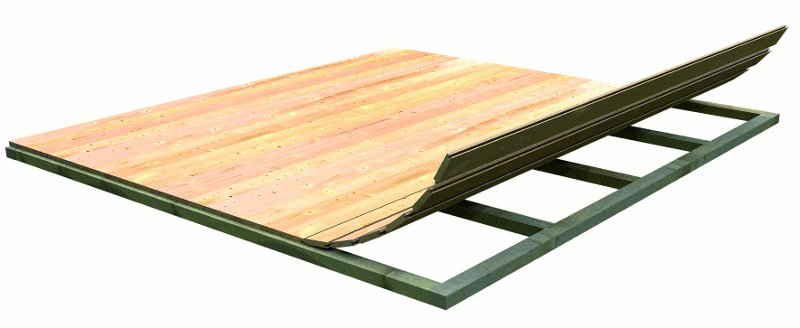Karibu Verkaufshaus 2 - 300x202 cm, 19 mm Holz-Marktstand naturbelassen