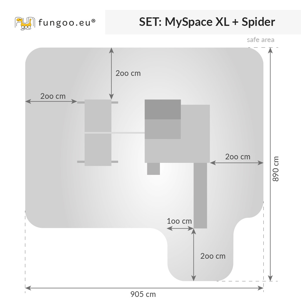 Fungoo Spielturmset My SPACE XL SPIDER+, teakfarben lasiert