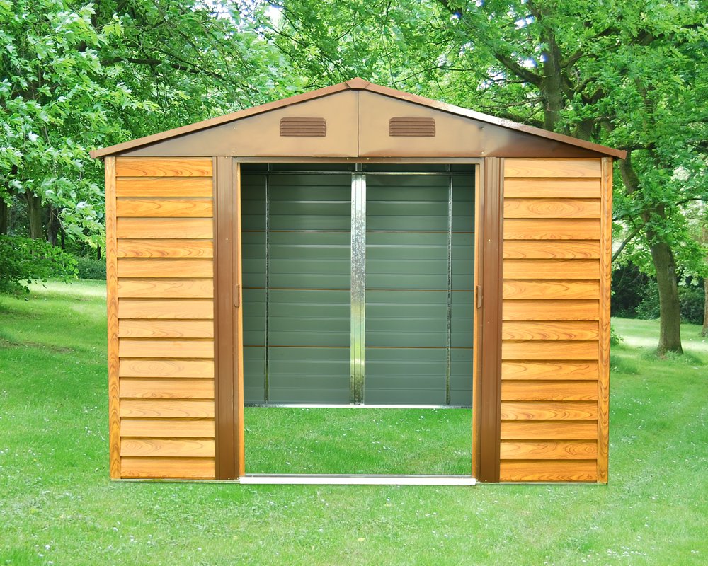 Metallgerätehaus Frankfurt II 911, Holzoptik 278 x 323