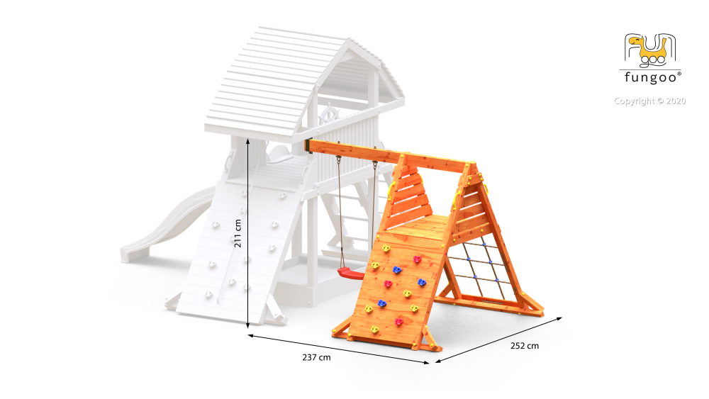 Fungoo Kletterschaukel-Modul SPIDER RED für Spieltürme