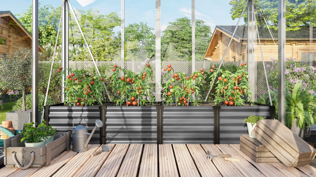 Vitavia Hochbeet Linus In&Out 401 L, Zincalume granit/schwarz