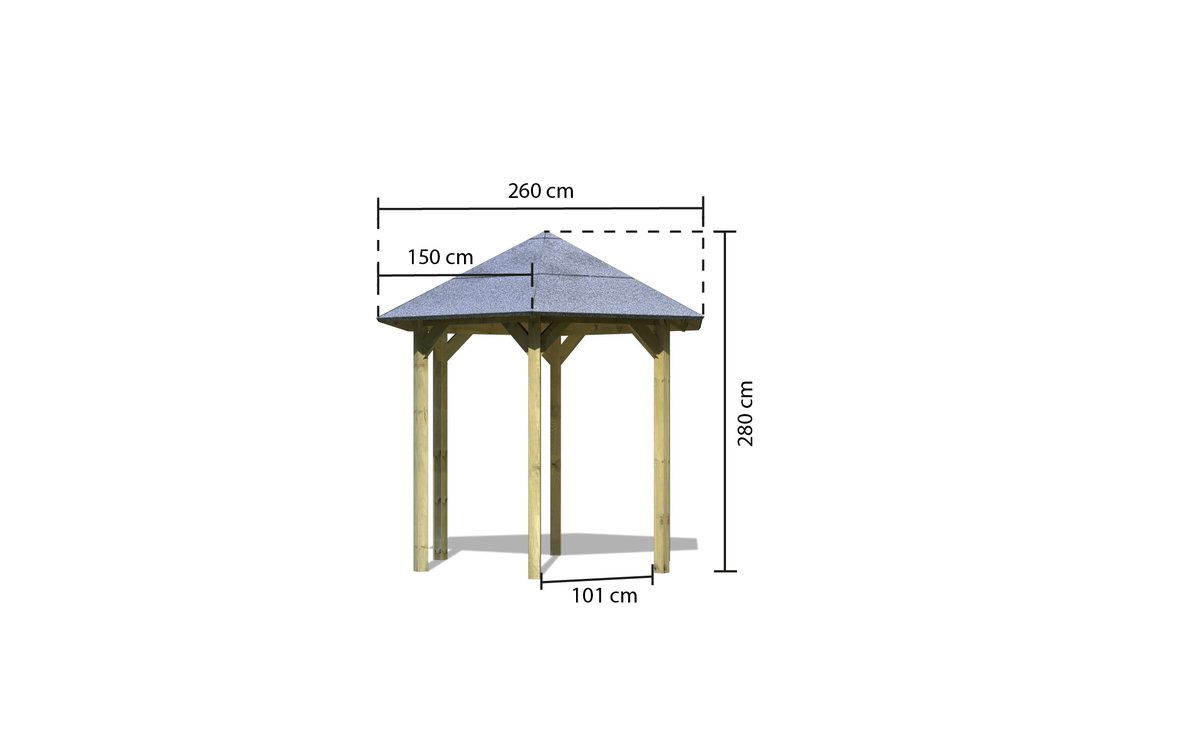 Sechseck-Pavillon Lissabon - 235x208 cm kdi von Karibu