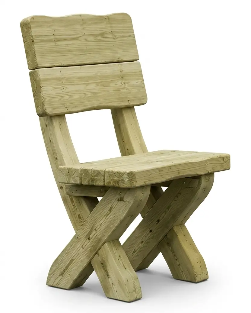 Westfalen Holz-Gartenstuhl aus Fichte-Bohlen