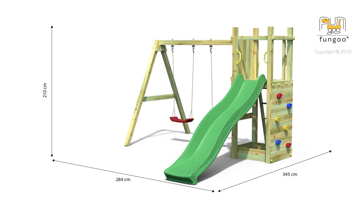 Fungoo Gartenspielplatz FUNNY 3 mit Doppelschaukel, kdi