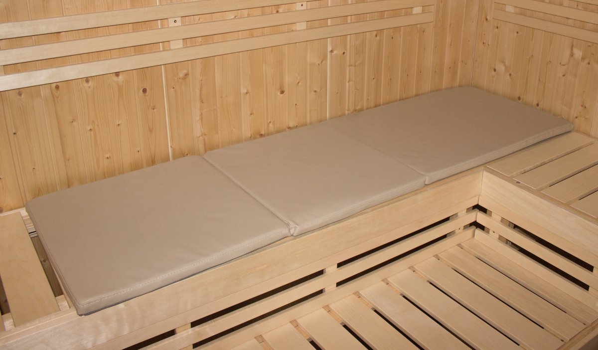 Bankauflage klappbar ca. 181x54x3 cm, Kunstleder beige