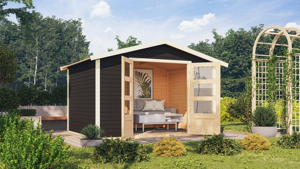 Gartenhaus Amberg 5 - 305x246 cm, 19 mm Holz, Karibu