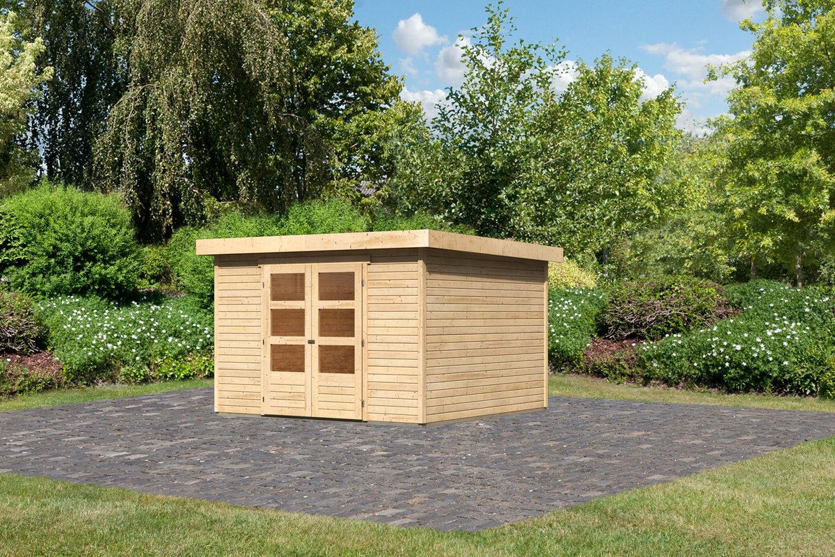 Gartenhaus Askola 6 -302x306 cm, 19 mm Holz naturbelassen, Karibu