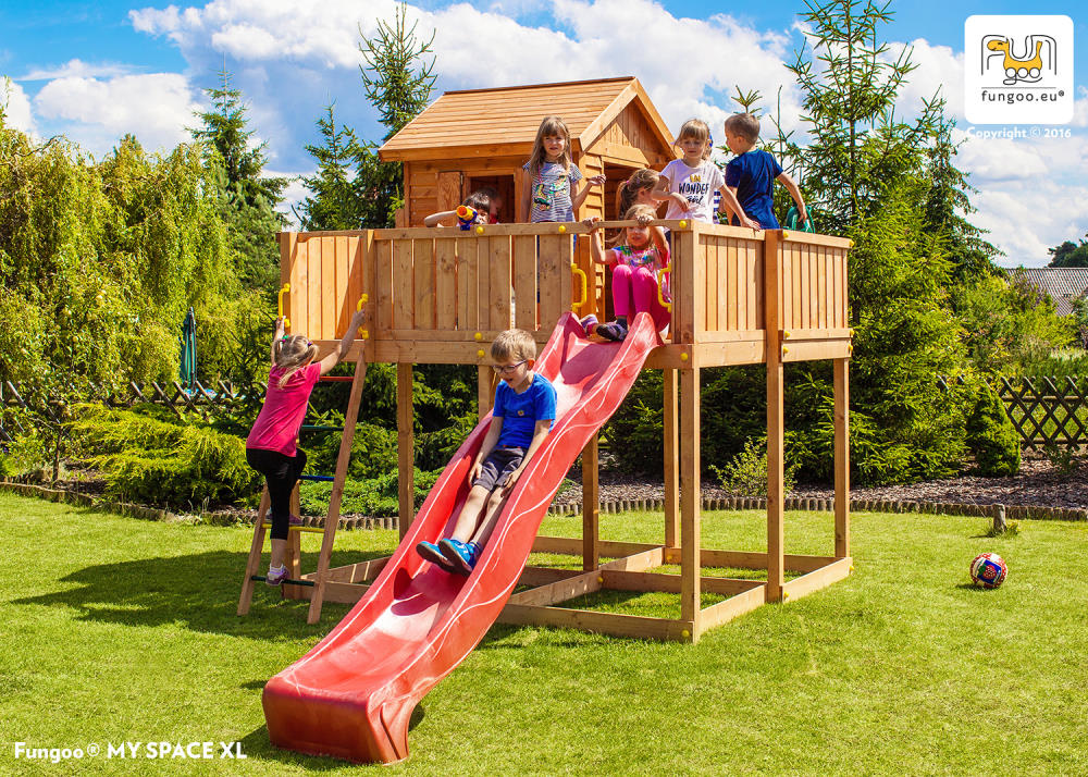 Fungoo Spielturm My SPACE XL , teak-farben lasiert