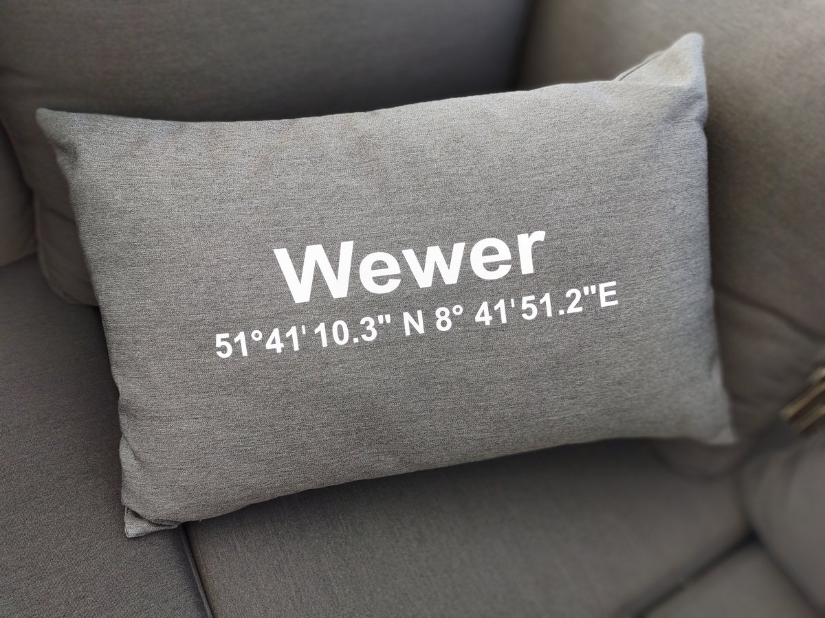 Heimatliebe-Kissen, "Wewer", grafito, Outdoor-Kissen, 30 x 50 cm