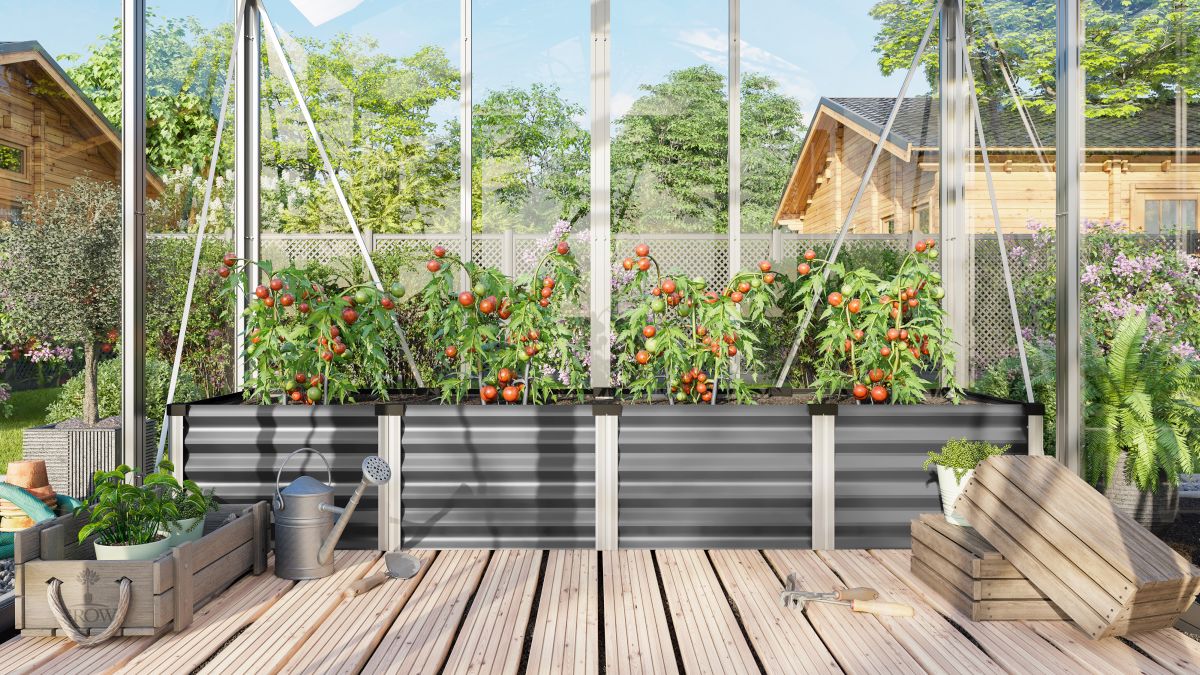 Vitavia Hochbeet Linus In&Out 401 L, Zincalume granit/ alu