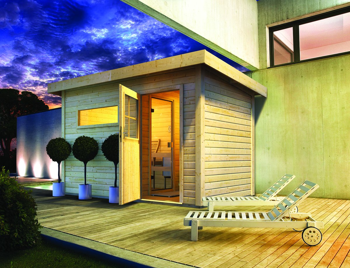 Karibu Saunahaus Suva 2 - 336x231 cm, 38 mm WOODfeeling