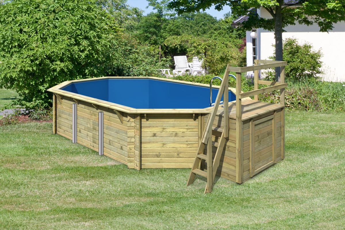 Karibu Pool Modell 4B Classic 400x692 cm, Holz kdi mit Filter+Skimmer