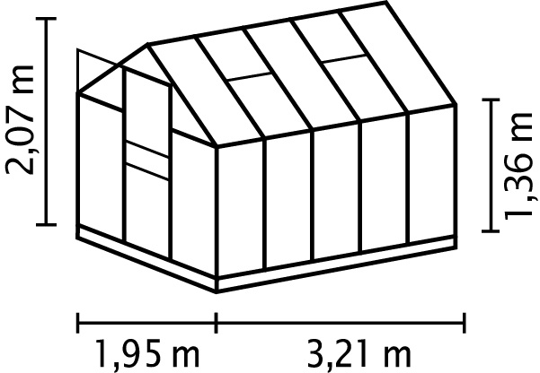 Vitavia Gewächshaus Planet 6200 ESG 3mm, schwarz - Set
