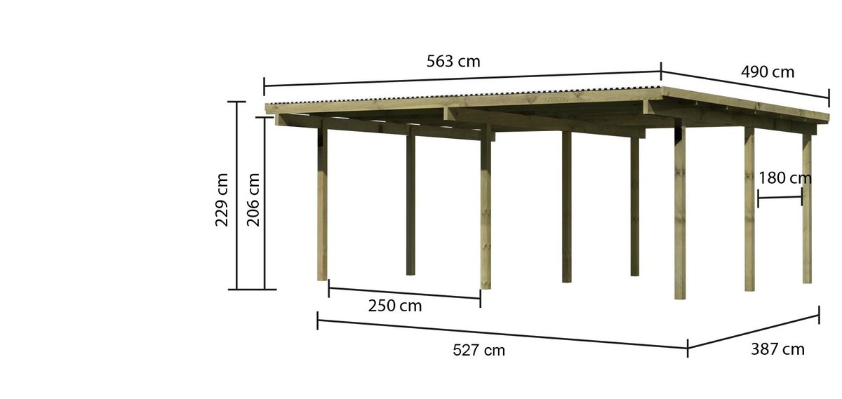 Doppelcarport ECO 1 Variante A - 563x490 cm, kdi