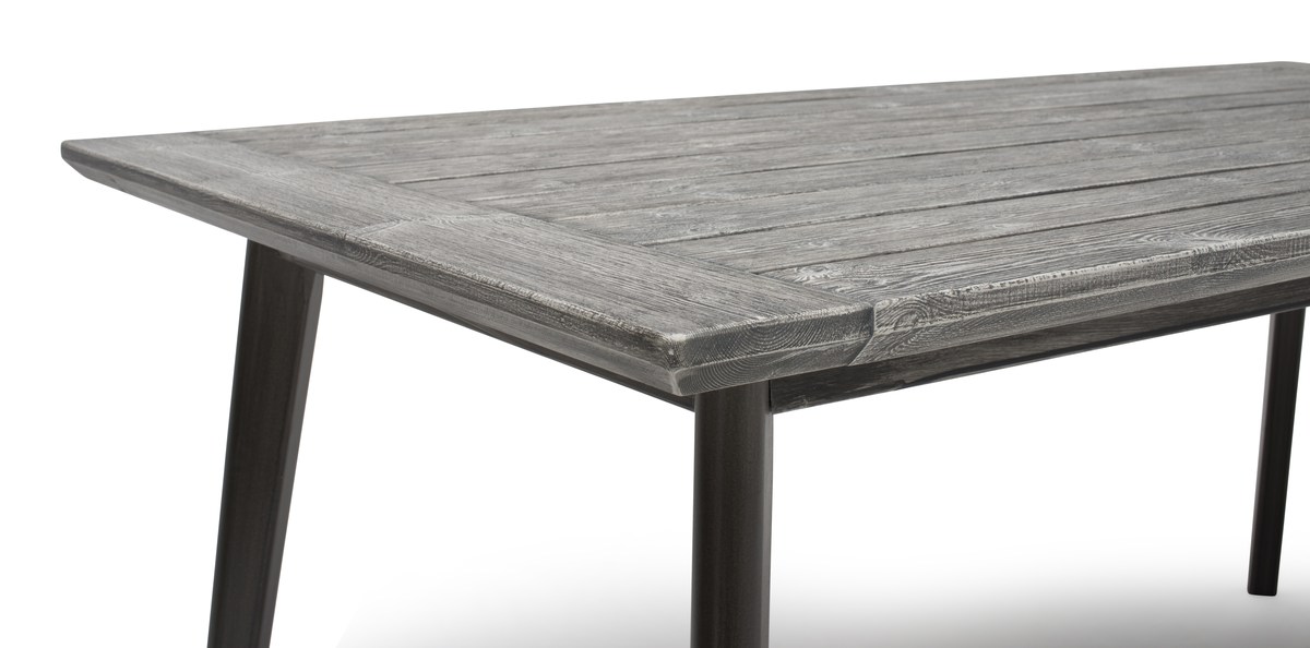 Valletta Tisch FSC-Holz Vintageoptik grau mit Alu-Beinen