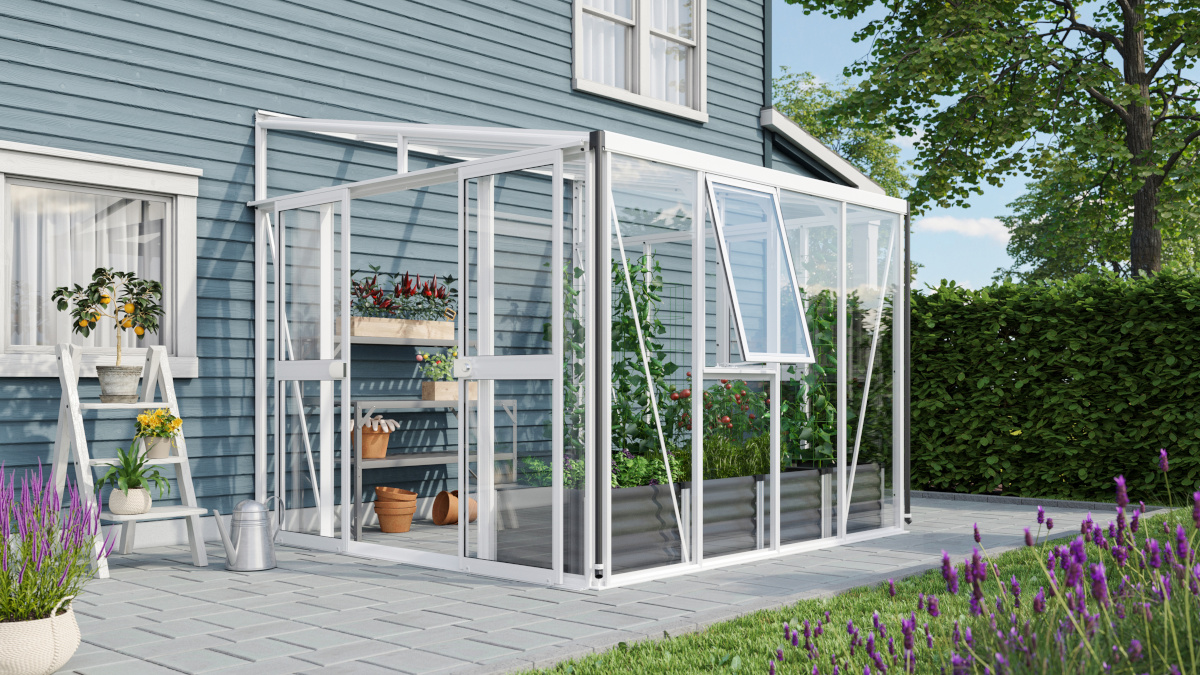 Vitavia Anlehngewächshaus Athena 7000 ESG/HKP, weiss