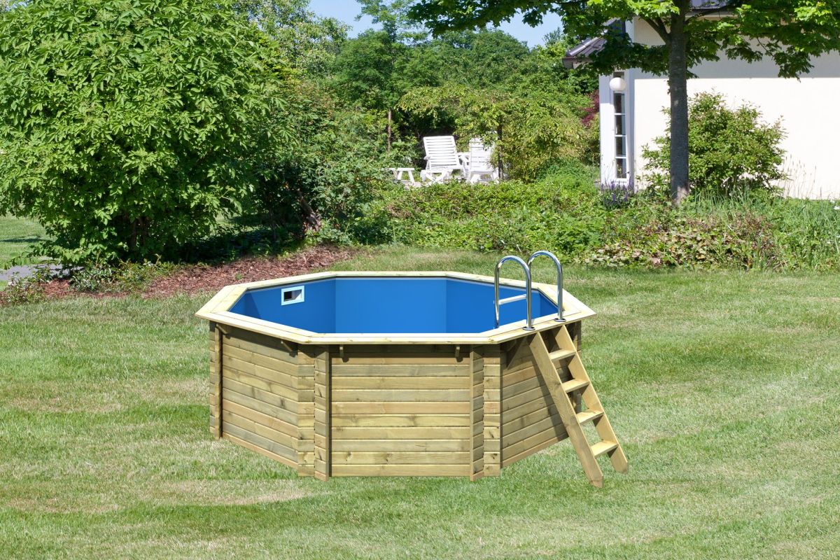 Karibu Pool Modell 1A Classic 400x400 cm, Holz kdi, Set mit Filter +Skimmer