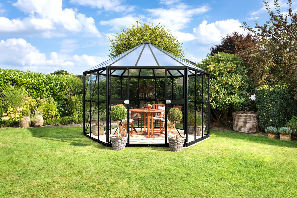 Vitavia Gewächshauspavillon Hera 9000 ESG/HKP 3/6mm, schwarz