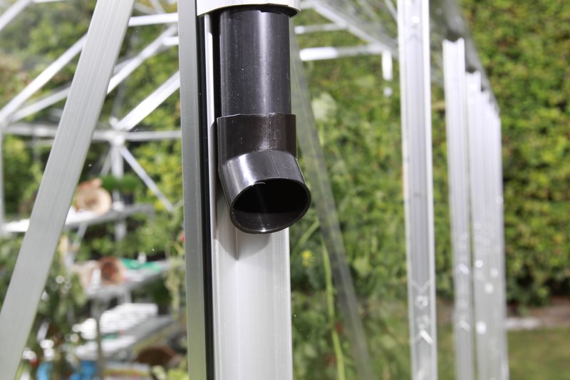 Regenfallrohr-Set aus PVC, 2 Regenrohre inkl. Zubehör für Gewächshäuser