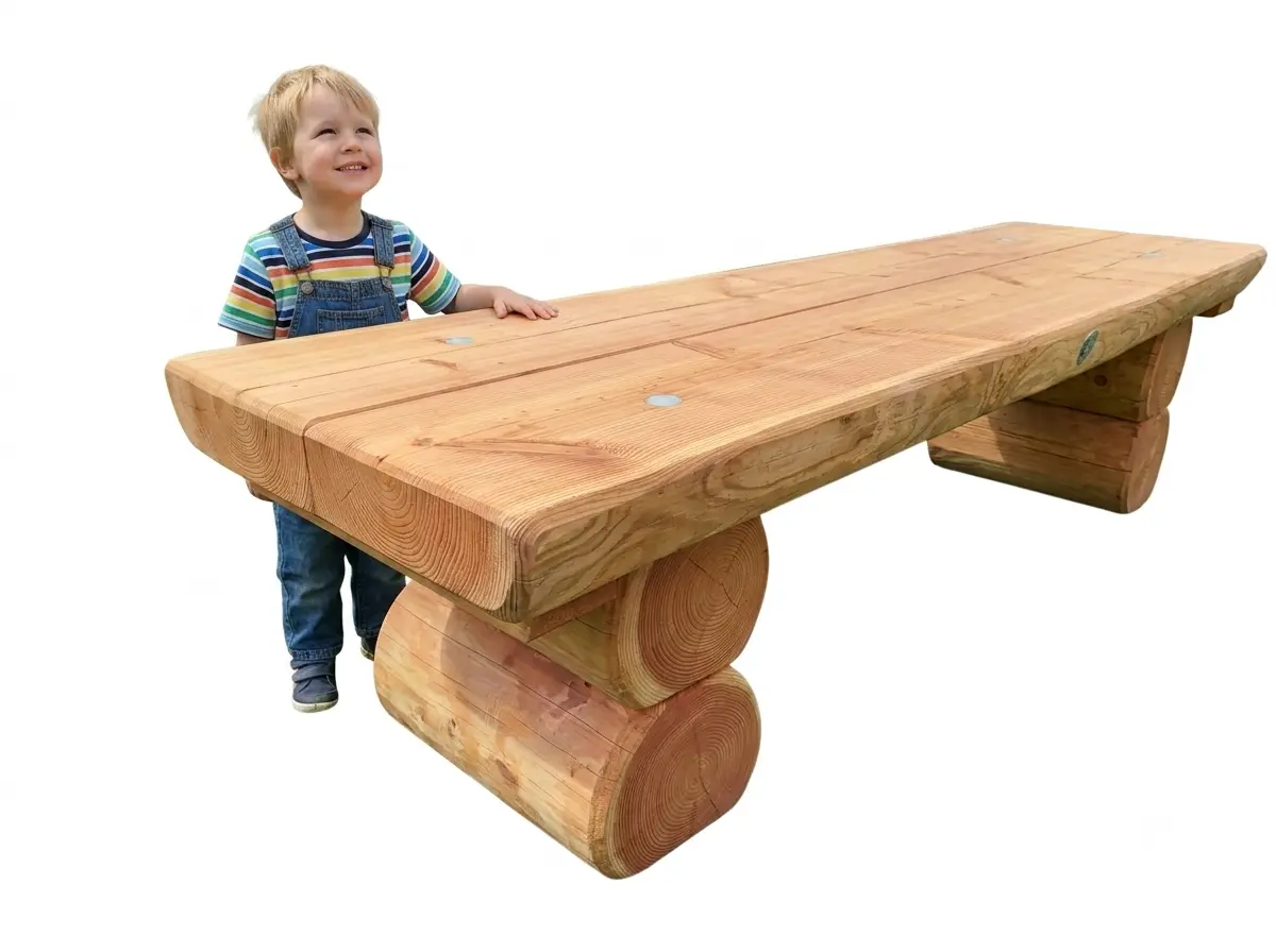 Kindertisch FELDBERG rustikaler Holztisch, Länge 2m, Douglasie natur