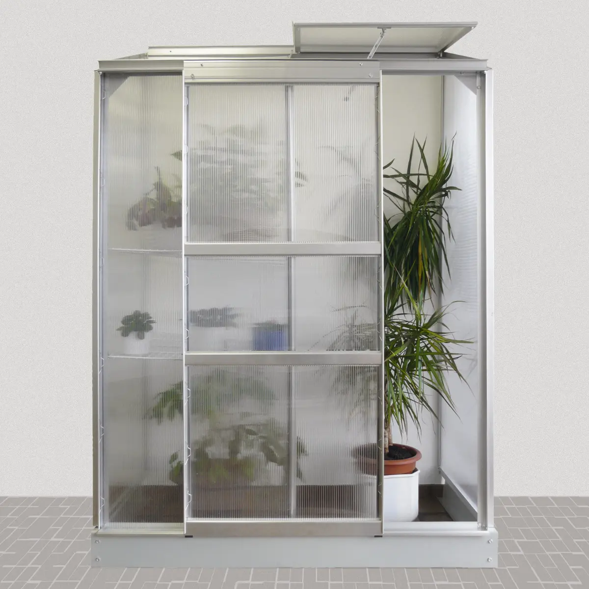 Vitavia Gewächshaus Ida 900 HKP 4mm, alu silber eloxiert