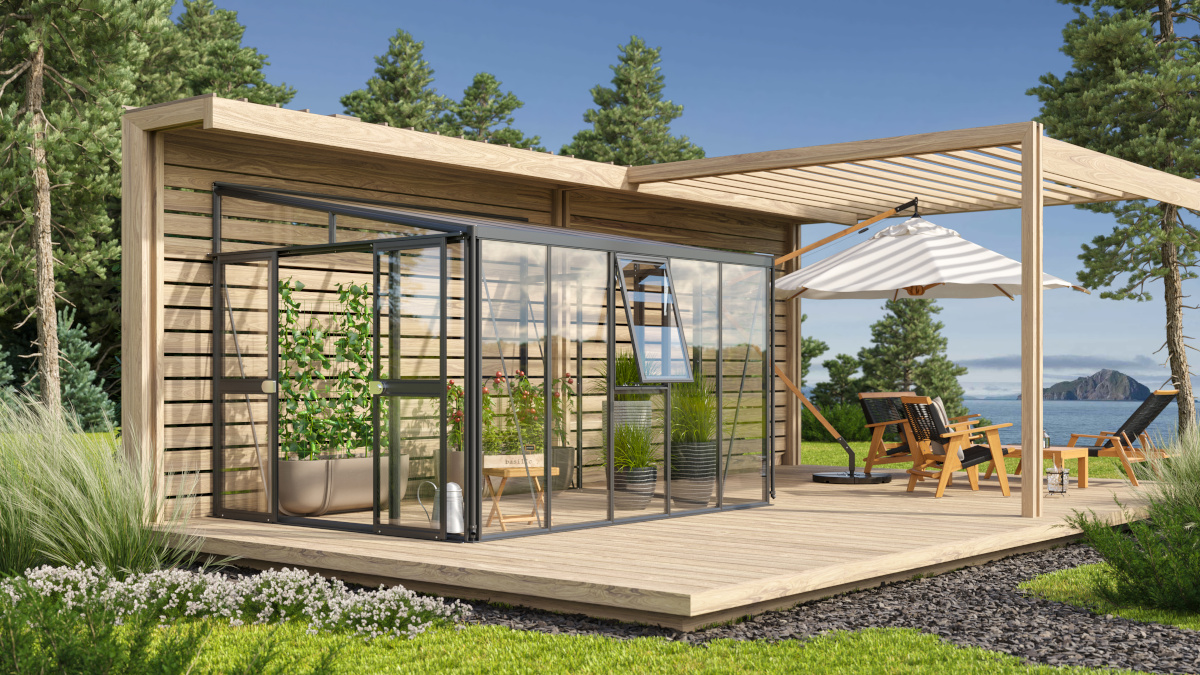 Vitavia Anlehngewächshaus Athena 8600 ESG/HKP, schwarz