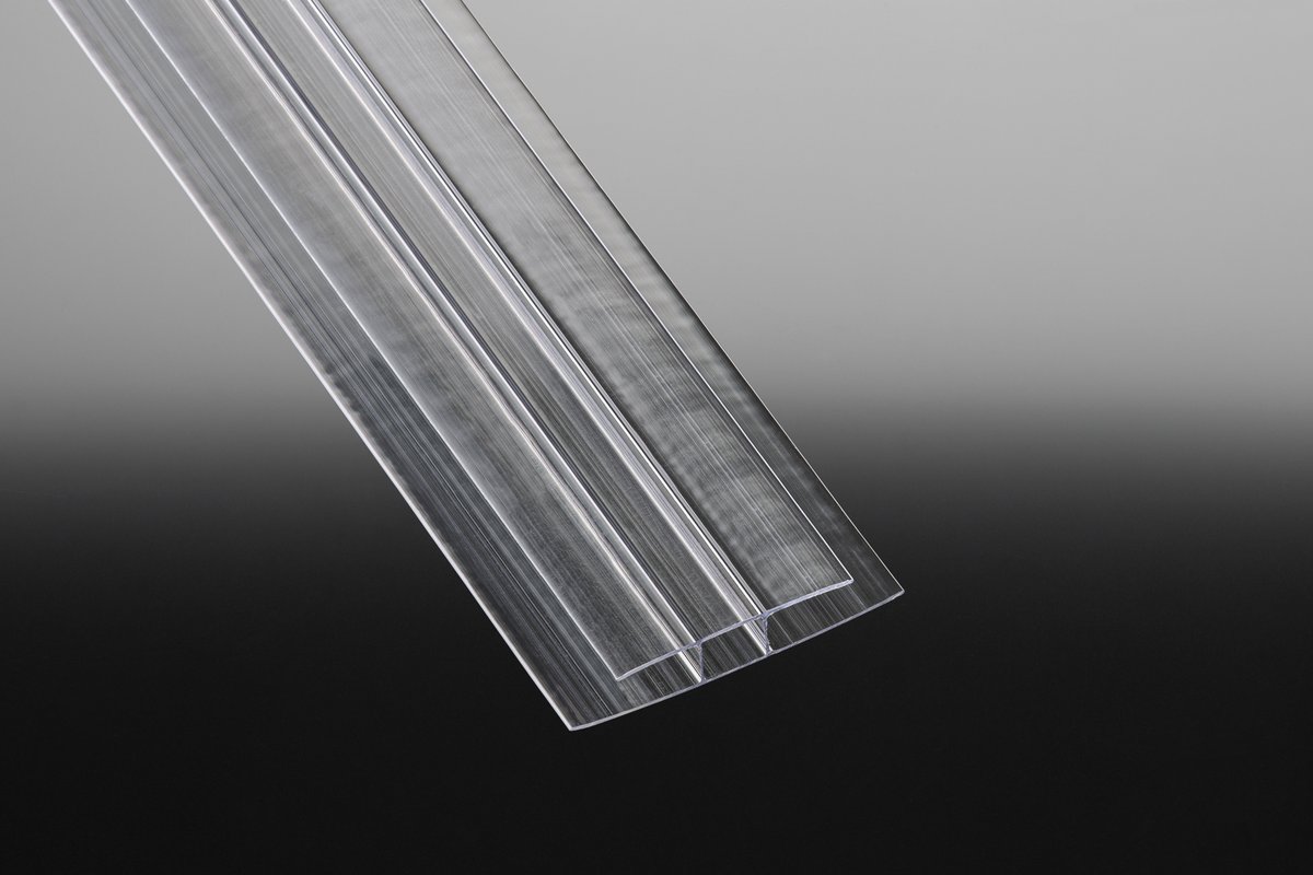 Polycarbonat H-Verbindungsprofil für Stegplatten, glasklar