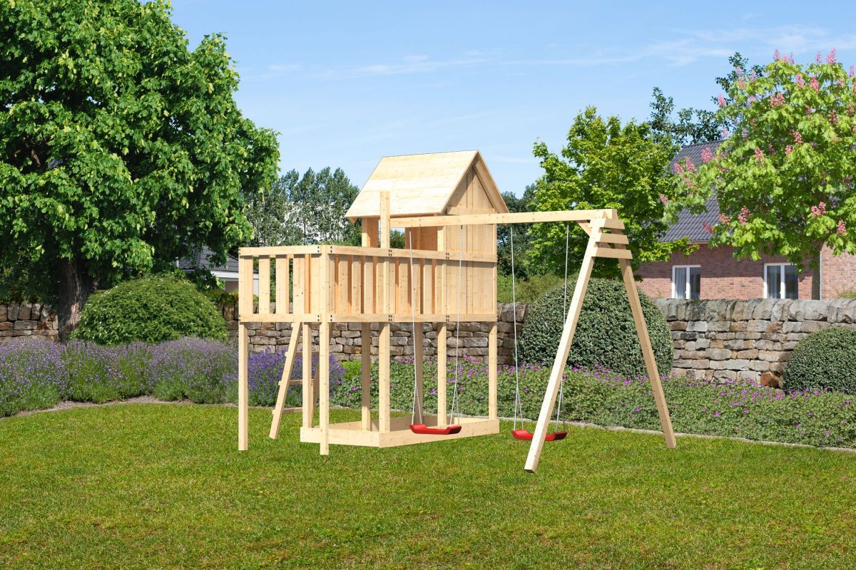Karibu Stelzenhaus FRIEDA, konfigurierbarer Spielturm für den Garten