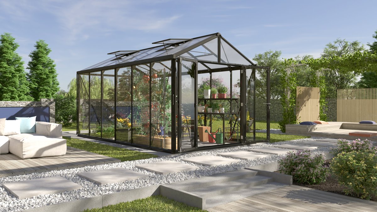 Vitavia Gewächshaus Zeus Comfort 11900 ESG/HKP, schwarz